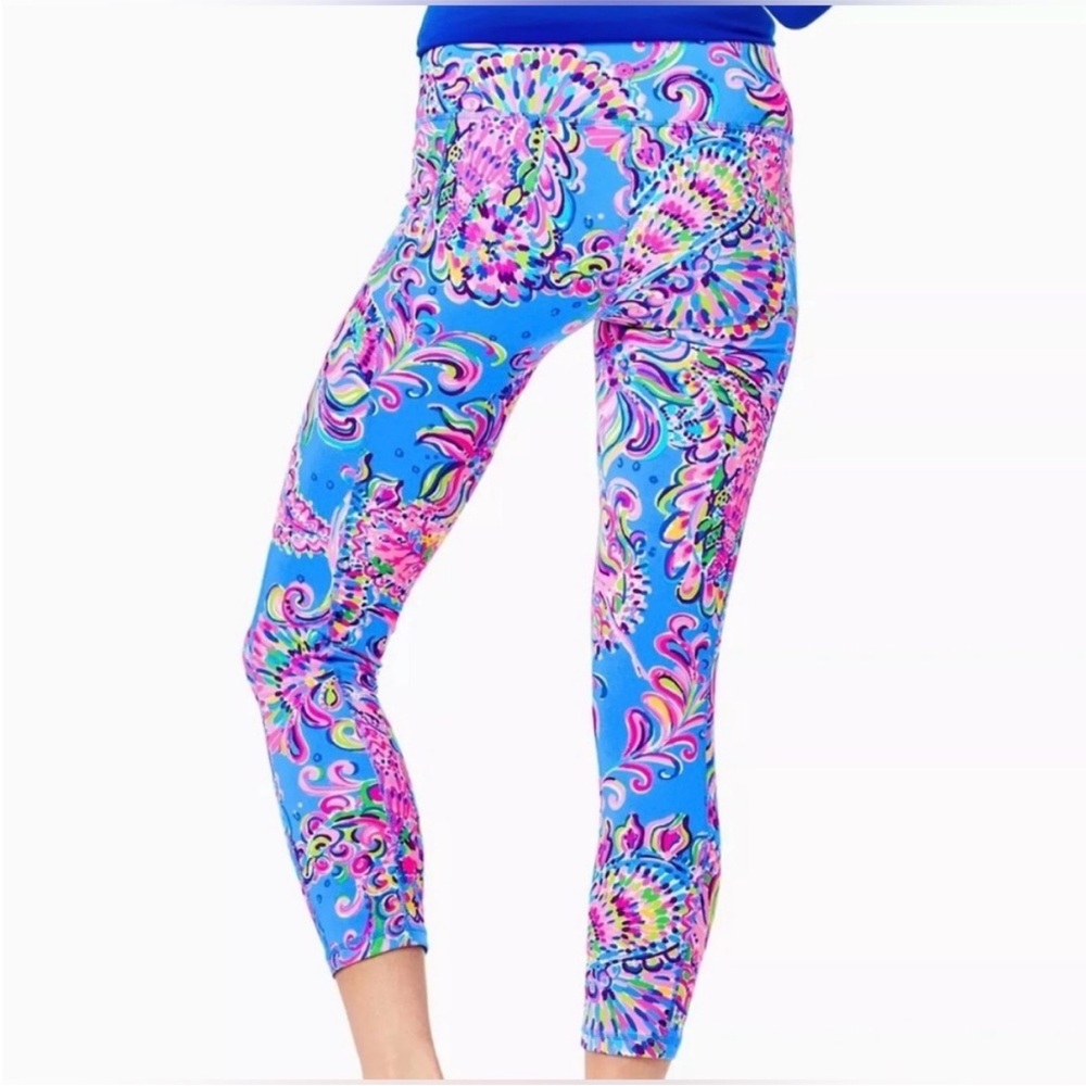 Lilly Pulitzer Weekender Midi UPF 50+ Mermaid Grotto Leggings - Size Small